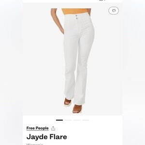 Free People White Jayde Flare Jeans